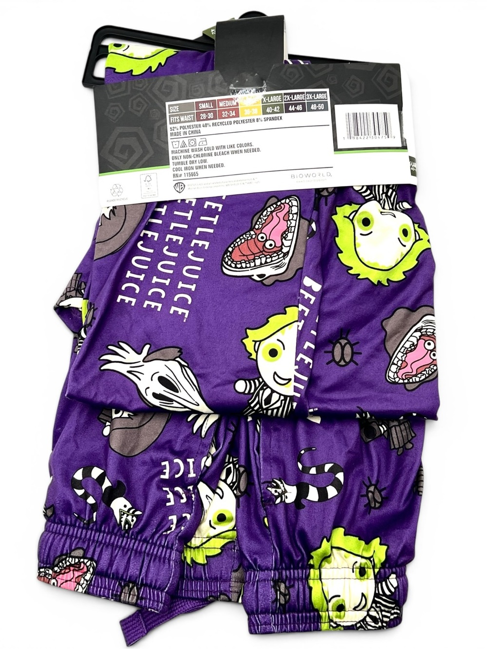 Beetlejuice Bioworld Chibi Sandworm Graphic Pajama Lounge Sleep Pants Mens XL - Picture 5 of 6